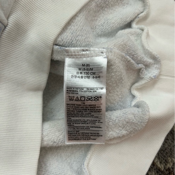 GAP Kids Blue and White Floral Print Cotton Sweatshirt - Picture 3 of 3